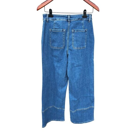 Logo by Lori Goldstein wide leg high waisted woman’s 4 indigo denim jeans qvc - Picture 5 of 10